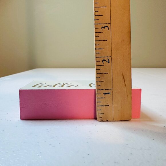 Valentines Day HELLO LOVE small block Valentine tiered tray decoration farmhouse - Picture 7 of 9